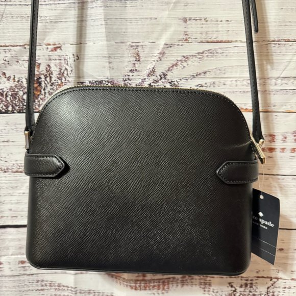 KATE SPADE Staci Dome Crossbody NWT Black Saffiano Leather - Picture 3 of 15